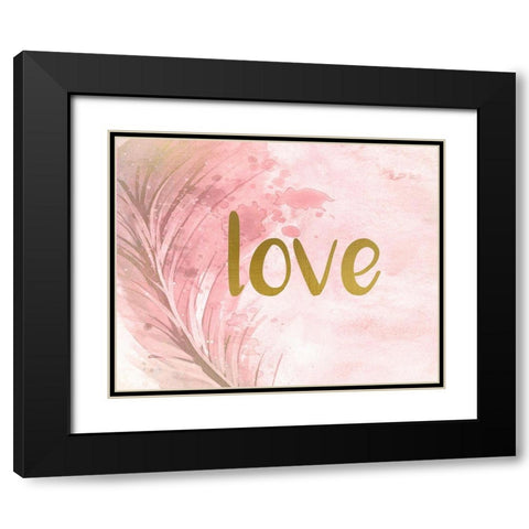 Love Feather Black Modern Wood Framed Art Print with Double Matting by Allen, Kimberly