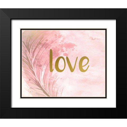 Love Feather Black Modern Wood Framed Art Print with Double Matting by Allen, Kimberly