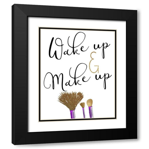 Wake Up Black Modern Wood Framed Art Print with Double Matting by Kimberly, Allen