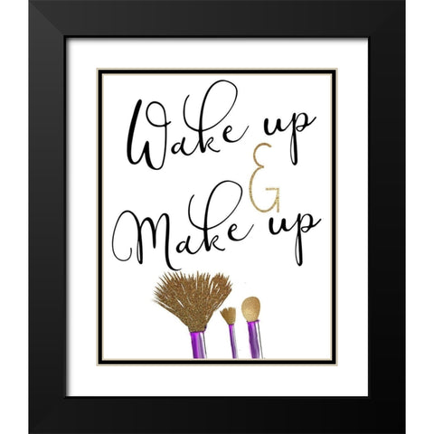 Wake Up Black Modern Wood Framed Art Print with Double Matting by Kimberly, Allen