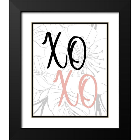 XO XO 2 Black Modern Wood Framed Art Print with Double Matting by Kimberly, Allen
