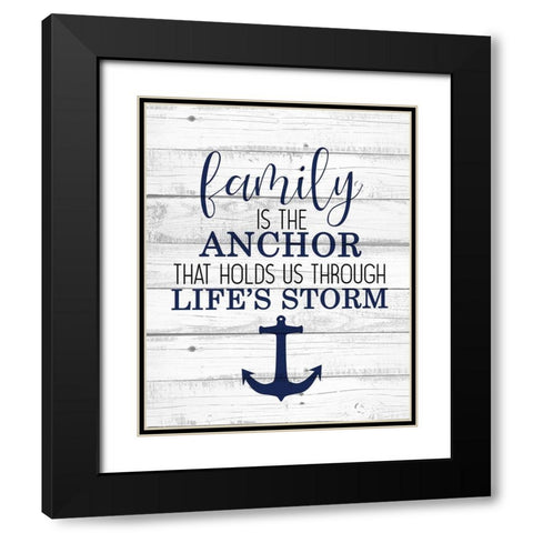 Family Anchor Black Modern Wood Framed Art Print with Double Matting by Kimberly, Allen