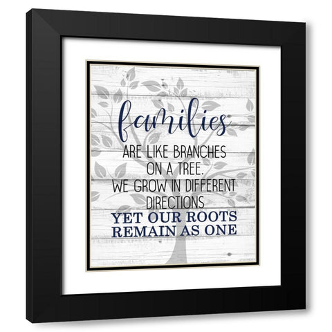 Family Branches Black Modern Wood Framed Art Print with Double Matting by Kimberly, Allen