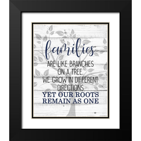 Family Branches Black Modern Wood Framed Art Print with Double Matting by Kimberly, Allen