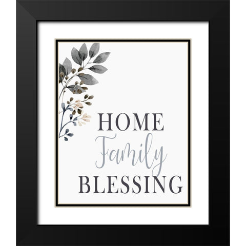 Home Family Blessing Black Modern Wood Framed Art Print with Double Matting by Kimberly, Allen