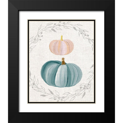 Teal Pumpkin 1 Black Modern Wood Framed Art Print with Double Matting by Kimberly, Allen
