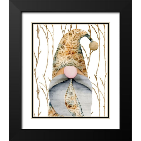 Gnome 1 Black Modern Wood Framed Art Print with Double Matting by Kimberly, Allen