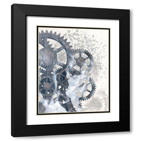 Smoke Gears 1 Black Modern Wood Framed Art Print with Double Matting by Kimberly, Allen