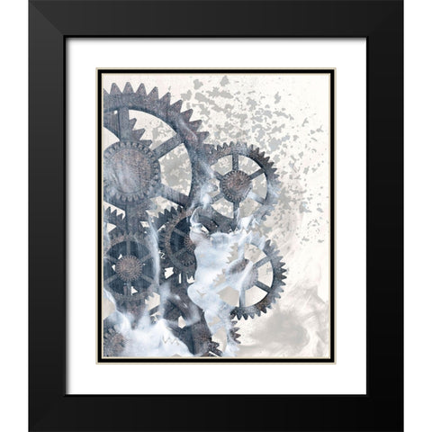 Smoke Gears 1 Black Modern Wood Framed Art Print with Double Matting by Kimberly, Allen