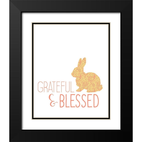 Paisley Bunnies 1 Black Modern Wood Framed Art Print with Double Matting by Kimberly, Allen