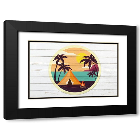 Beach Tent A Black Modern Wood Framed Art Print with Double Matting by Kimberly, Allen