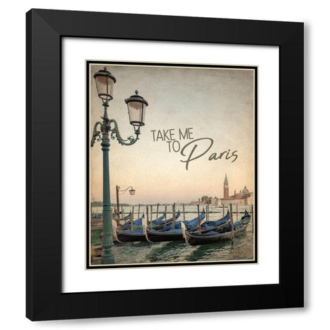 Gondola Paris 1 Black Modern Wood Framed Art Print with Double Matting by Allen, Kimberly