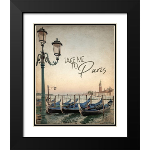 Gondola Paris 1 Black Modern Wood Framed Art Print with Double Matting by Allen, Kimberly