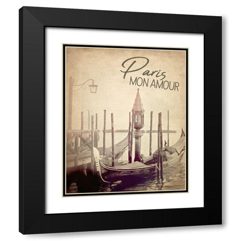 Gondola Paris 3 Black Modern Wood Framed Art Print with Double Matting by Allen, Kimberly