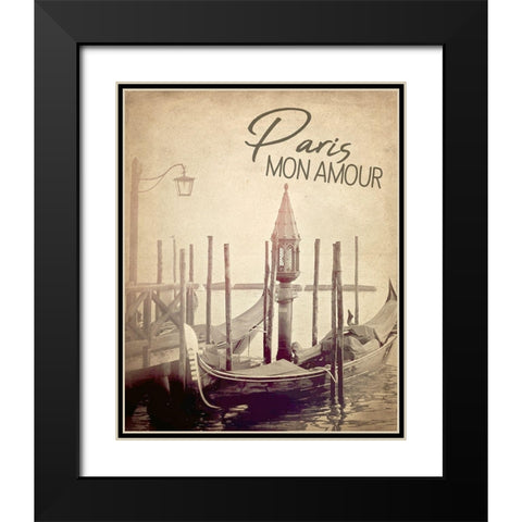 Gondola Paris 3 Black Modern Wood Framed Art Print with Double Matting by Allen, Kimberly
