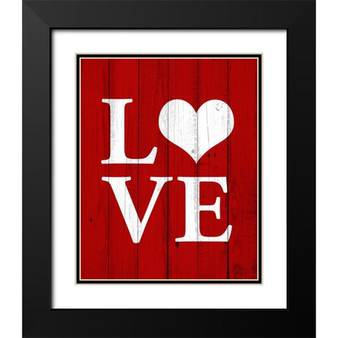 Love Heart Black Modern Wood Framed Art Print with Double Matting by Allen, Kimberly