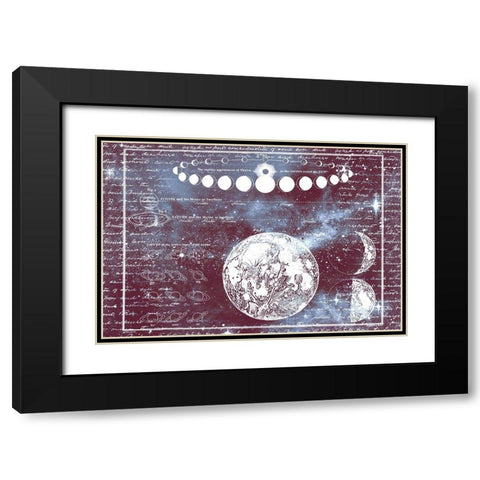 The Moon Chart Black Modern Wood Framed Art Print with Double Matting by Allen, Kimberly