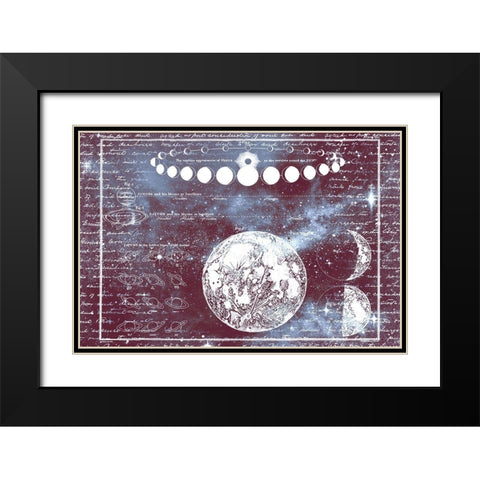 The Moon Chart Black Modern Wood Framed Art Print with Double Matting by Allen, Kimberly