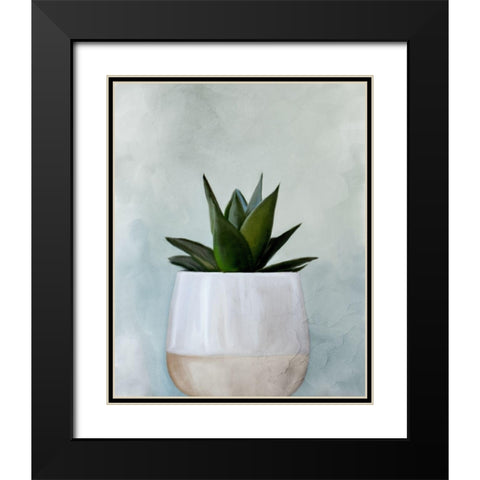 Potted Succulent 2 Black Modern Wood Framed Art Print with Double Matting by Allen, Kimberly
