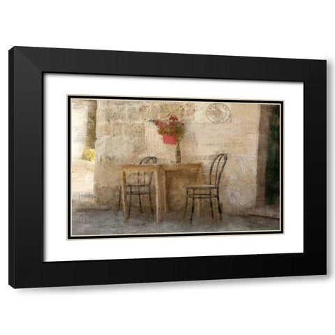Sidewalk Cafe Black Modern Wood Framed Art Print with Double Matting by Allen, Kimberly