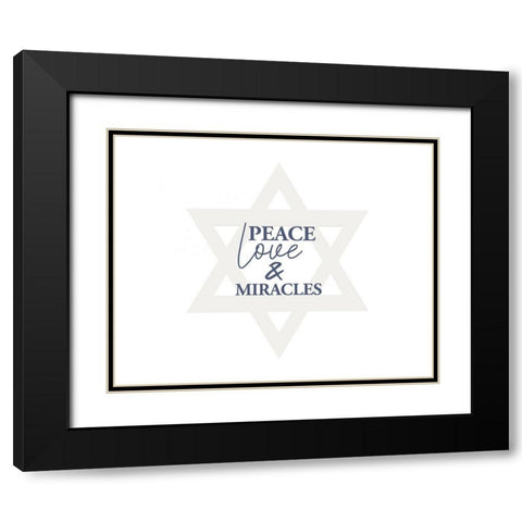 Peace and Love Black Modern Wood Framed Art Print with Double Matting by Allen, Kimberly