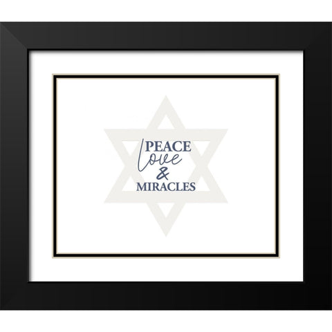 Peace and Love Black Modern Wood Framed Art Print with Double Matting by Allen, Kimberly