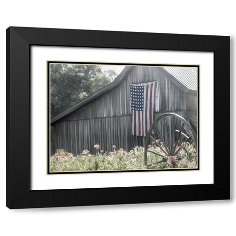 USA Barn Black Modern Wood Framed Art Print with Double Matting by Allen, Kimberly