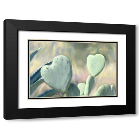 Cactus Heart Black Modern Wood Framed Art Print with Double Matting by Allen, Kimberly