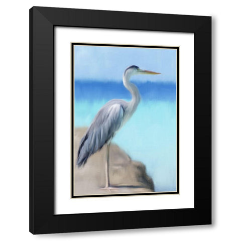 Sea Heron Black Modern Wood Framed Art Print with Double Matting by Allen, Kimberly