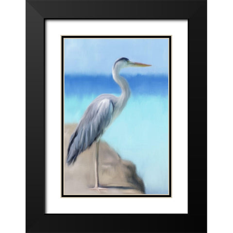 Sea Heron Black Modern Wood Framed Art Print with Double Matting by Allen, Kimberly