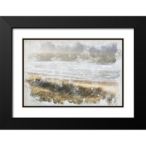 Beach Wave Black Modern Wood Framed Art Print with Double Matting by Allen, Kimberly