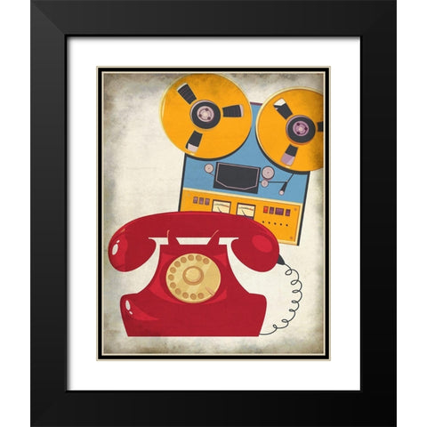 Retro 1 Black Modern Wood Framed Art Print with Double Matting by Allen, Kimberly