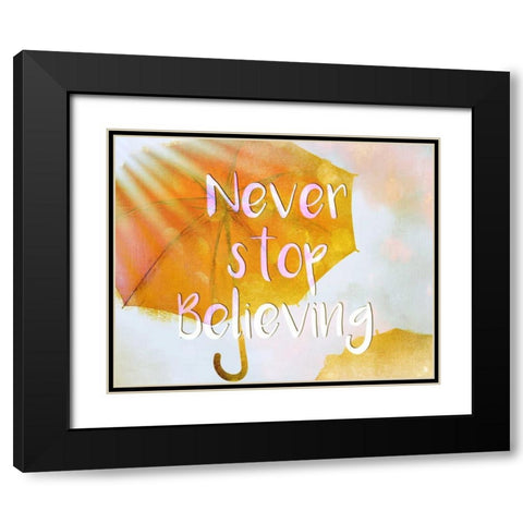 Never Stop Black Modern Wood Framed Art Print with Double Matting by Allen, Kimberly