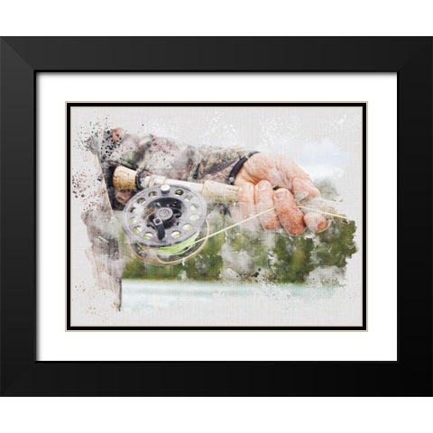 Fly Fishing Black Modern Wood Framed Art Print with Double Matting by Allen, Kimberly