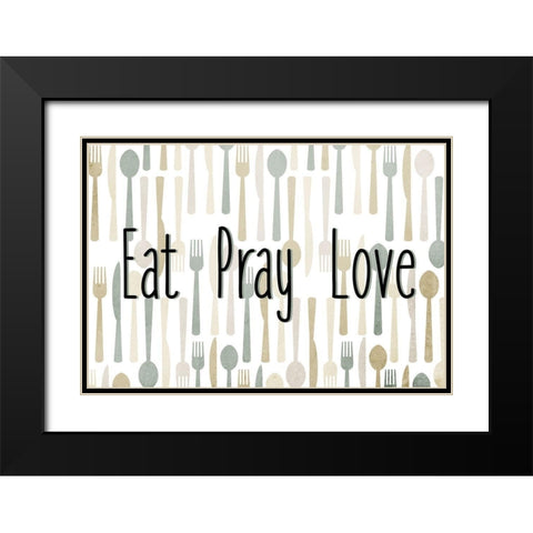 Eat Pray Black Modern Wood Framed Art Print with Double Matting by Allen, Kimberly