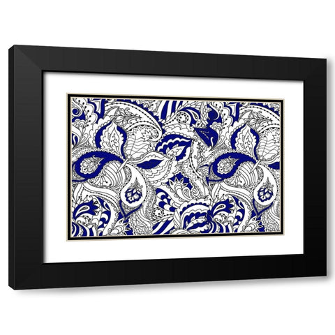 Gorgeous Blue Black Modern Wood Framed Art Print with Double Matting by Allen, Kimberly