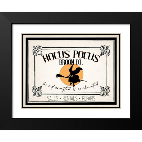 Hocus Pocus Broom CO v2 Black Modern Wood Framed Art Print with Double Matting by Allen, Kimberly