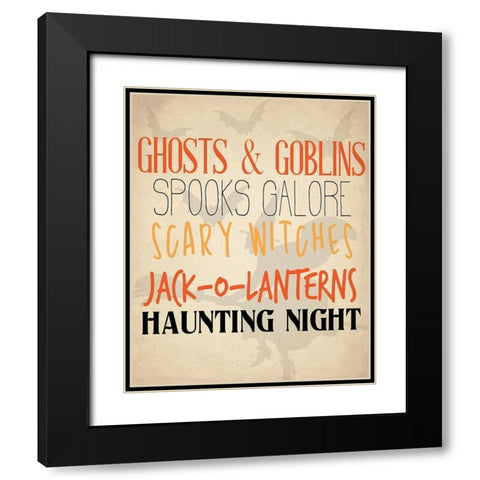 Ghost and Goblins Black Modern Wood Framed Art Print with Double Matting by Allen, Kimberly