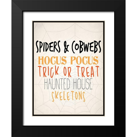 Spiders and Cobwebs v2 Black Modern Wood Framed Art Print with Double Matting by Allen, Kimberly
