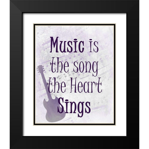 Music is the Song Black Modern Wood Framed Art Print with Double Matting by Allen, Kimberly