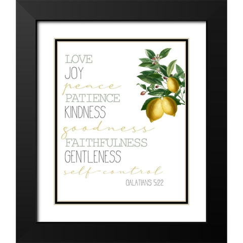Fruits of the Spirit Black Modern Wood Framed Art Print with Double Matting by Allen, Kimberly