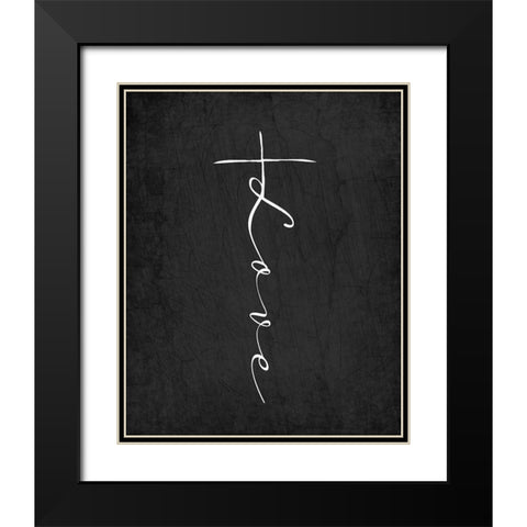 Love Cross Black Modern Wood Framed Art Print with Double Matting by Allen, Kimberly