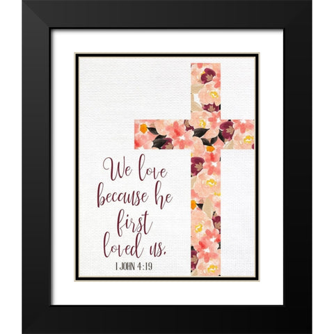 We Love Black Modern Wood Framed Art Print with Double Matting by Allen, Kimberly