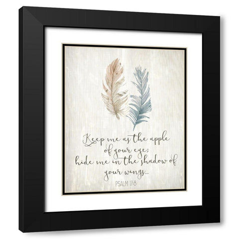 His Feathers 2 Black Modern Wood Framed Art Print with Double Matting by Allen, Kimberly