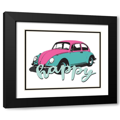 Happy 1 Black Modern Wood Framed Art Print with Double Matting by Allen, Kimberly
