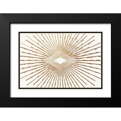 Vintage Burst 1 Black Modern Wood Framed Art Print with Double Matting by Kimberly, Allen