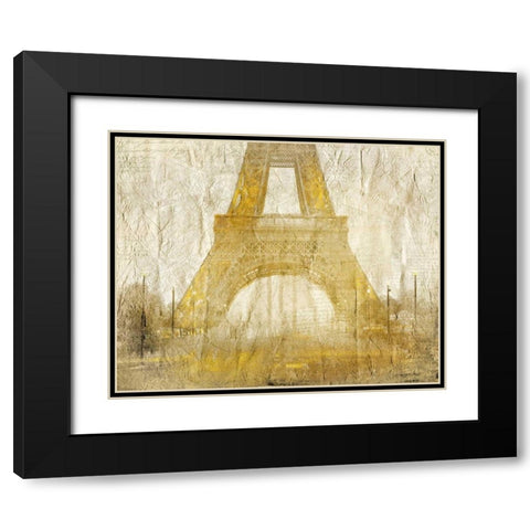 Eiffel Tower Gold Black Modern Wood Framed Art Print with Double Matting by Allen, Kimberly