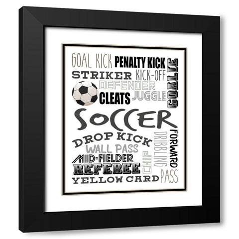 Soccer V2 Black Modern Wood Framed Art Print with Double Matting by Allen, Kimberly