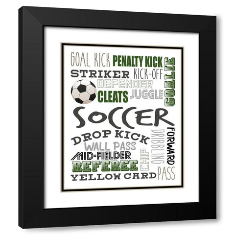 Soccer Black Modern Wood Framed Art Print with Double Matting by Allen, Kimberly