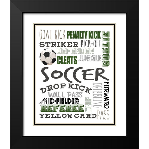 Soccer Black Modern Wood Framed Art Print with Double Matting by Allen, Kimberly
